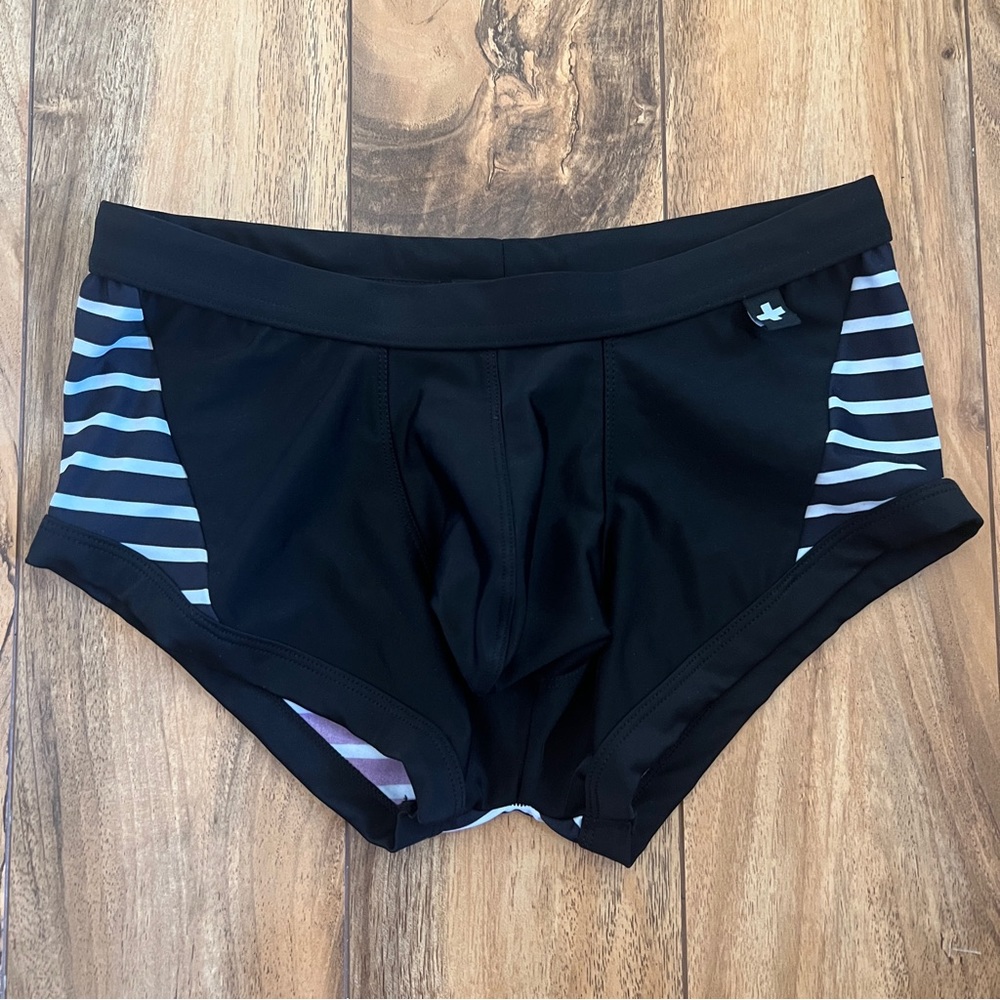 Andrew Christian Striped Swim Trunk